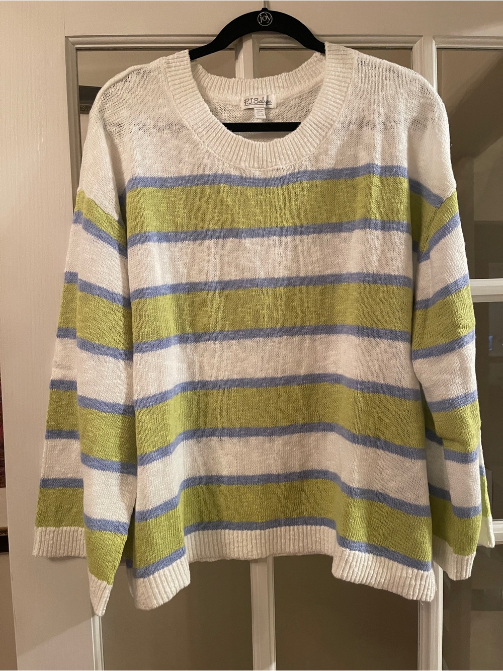 NWT PJ Salvage Beautiful Life Striped Snuggle Cotton Sweater in XL